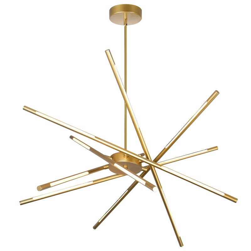 CWI Lighting Oskil LED Integrated Metal Chandelier in Satin Gold