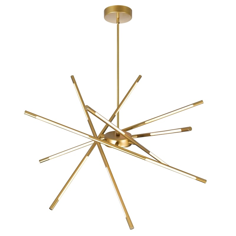CWI Lighting Oskil LED Integrated Metal Chandelier in Satin Gold