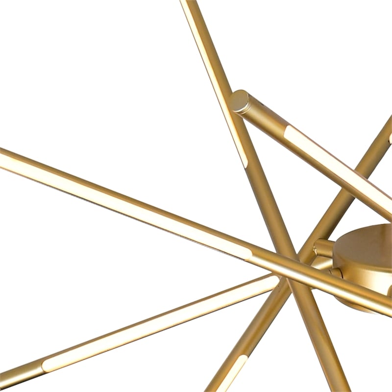 CWI Lighting Oskil LED Integrated Metal Chandelier in Satin Gold