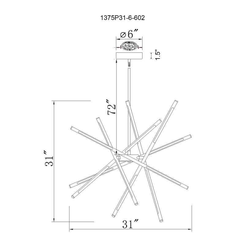 CWI Lighting Oskil LED Integrated Metal Chandelier in Satin Gold