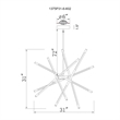 CWI Lighting Oskil LED Integrated Metal Chandelier in Satin Gold