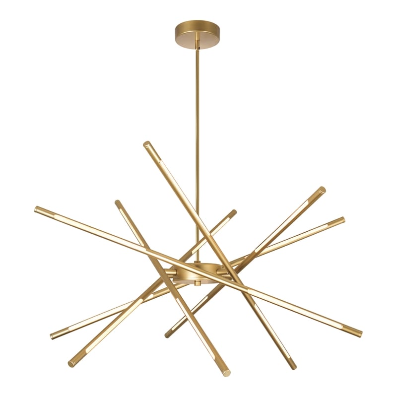 CWI Lighting Oskil LED Integrated Metal Chandelier in Satin Gold