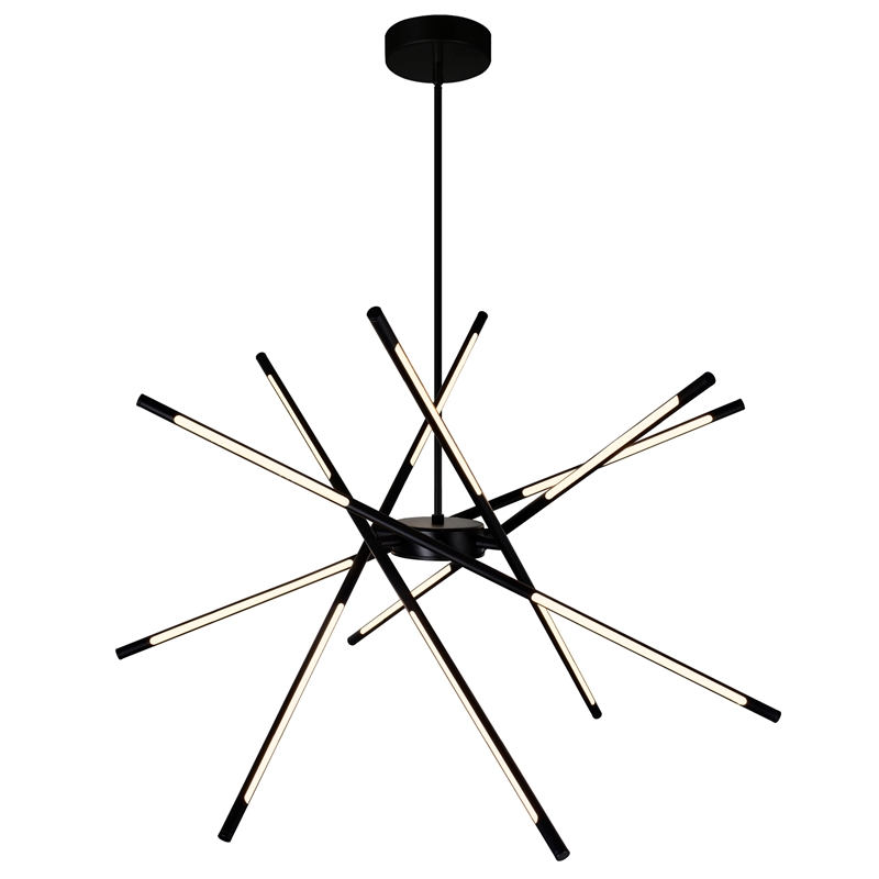 CWI Lighting Oskil 6 Light LED Integrated Metal Chandelier in Black