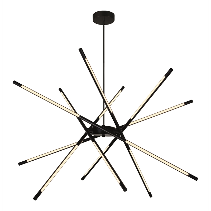 CWI Lighting Oskil 6 Light LED Integrated Metal Chandelier in Black