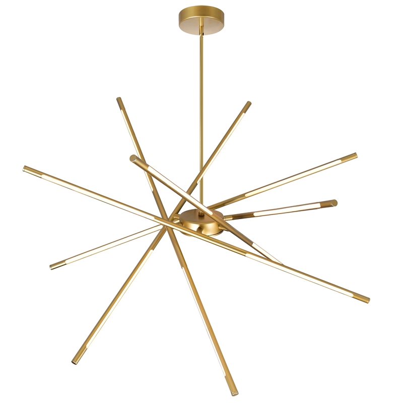 CWI Lighting Oskil LED Integrated Metal Chandelier in Satin Gold
