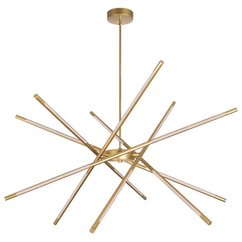 CWI Lighting Oskil LED Integrated Metal Chandelier in Satin Gold