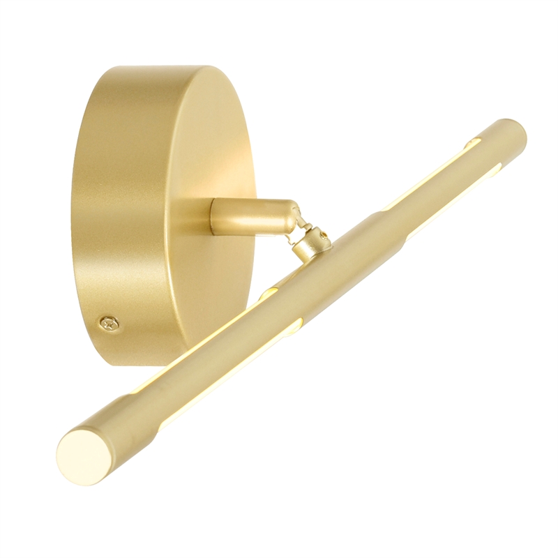 CWI Lighting Oskil 1 Light LED Integrated Metal Wall Light in Satin Gold