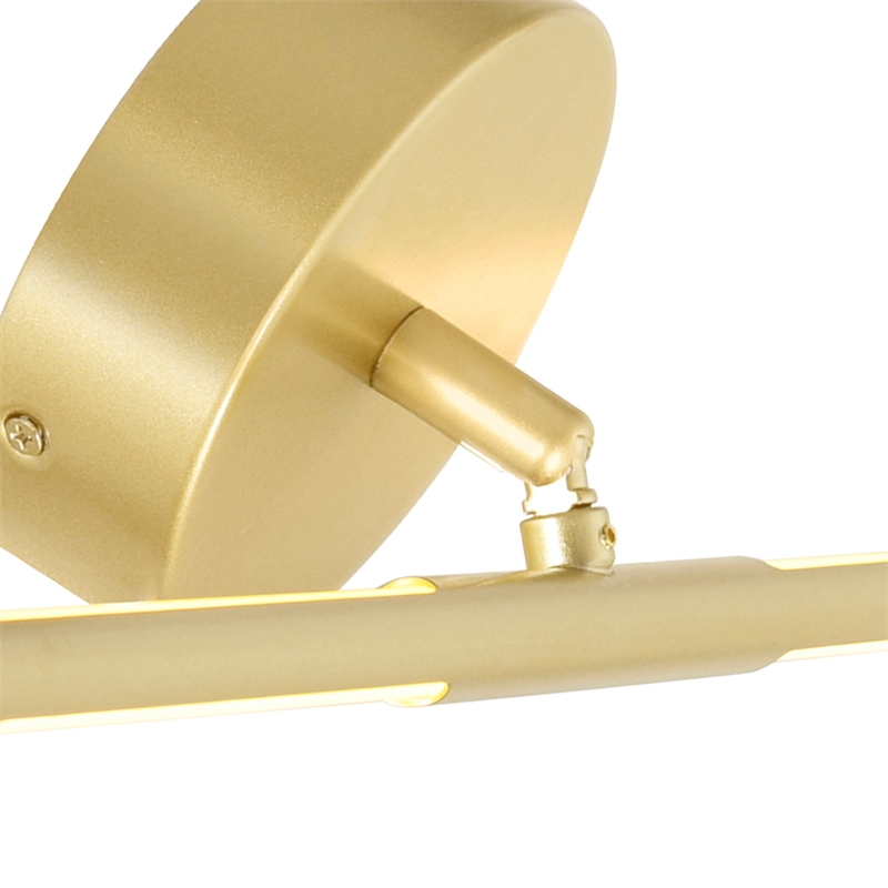 CWI Lighting Oskil 1 Light LED Integrated Metal Wall Light in Satin Gold