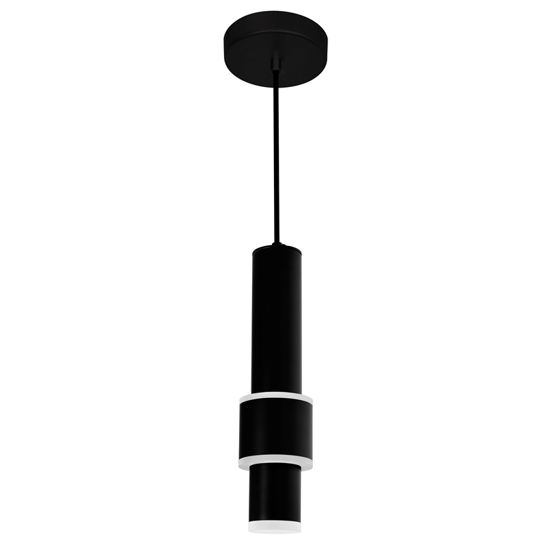 CWI Lighting Lena 1 Light LED Integrated Metal Mini Pendant in Black