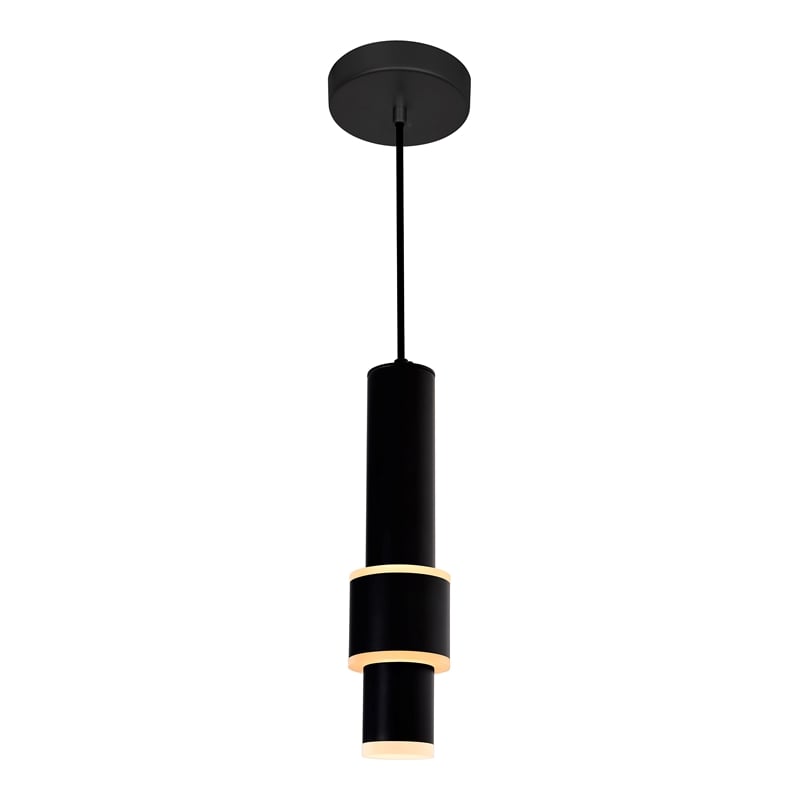CWI Lighting Lena 1 Light LED Integrated Metal Mini Pendant in Black