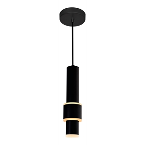 cwi lighting lena 1 light led integrated metal mini pendant in black