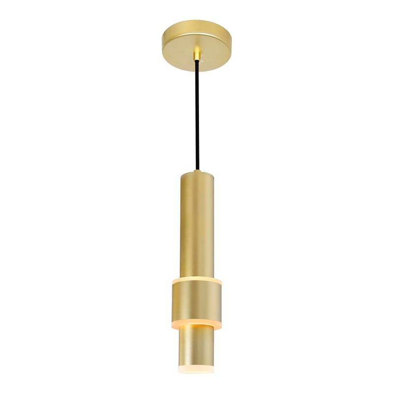 CWI Lighting Lena 1 Light Metal LED Integrated Mini Pendant in Satin Gold