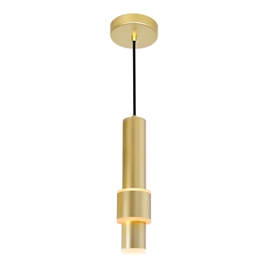 cwi lighting lena 1 light metal led integrated mini pendant in satin gold