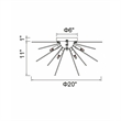 CWI Lighting Savannah 6 Light Metal Indoor Flush Mount in Black
