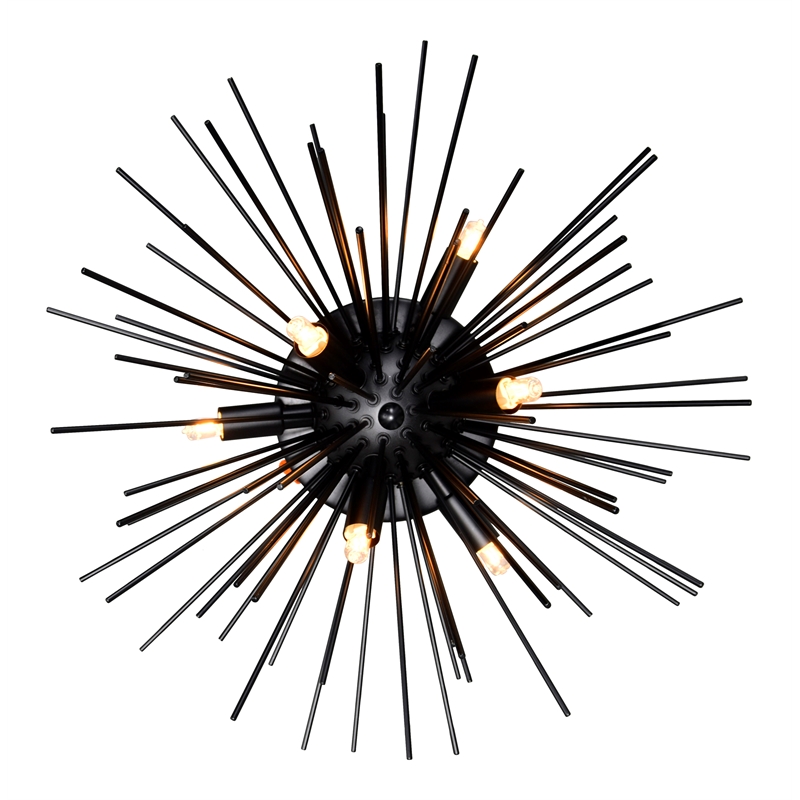 CWI Lighting Savannah 6 Light Metal Indoor Flush Mount in Black