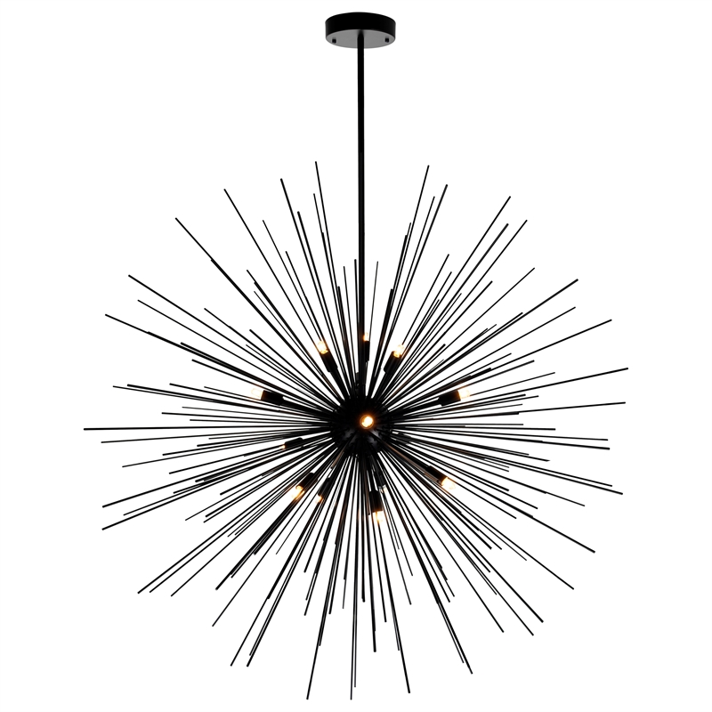 CWI Lighting Savannah 40 Light Modern Metal Chandelier in Black