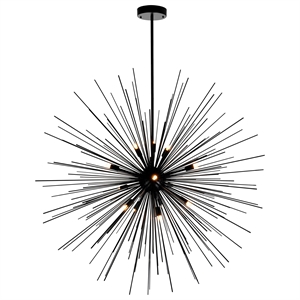 CWI Lighting Savannah 40 Light Modern Metal Chandelier in Black