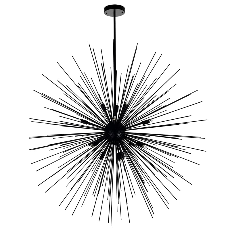 CWI Lighting Savannah 40 Light Modern Metal Chandelier in Black