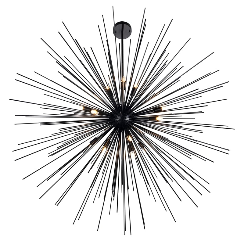 CWI Lighting Savannah 40 Light Modern Metal Chandelier in Black