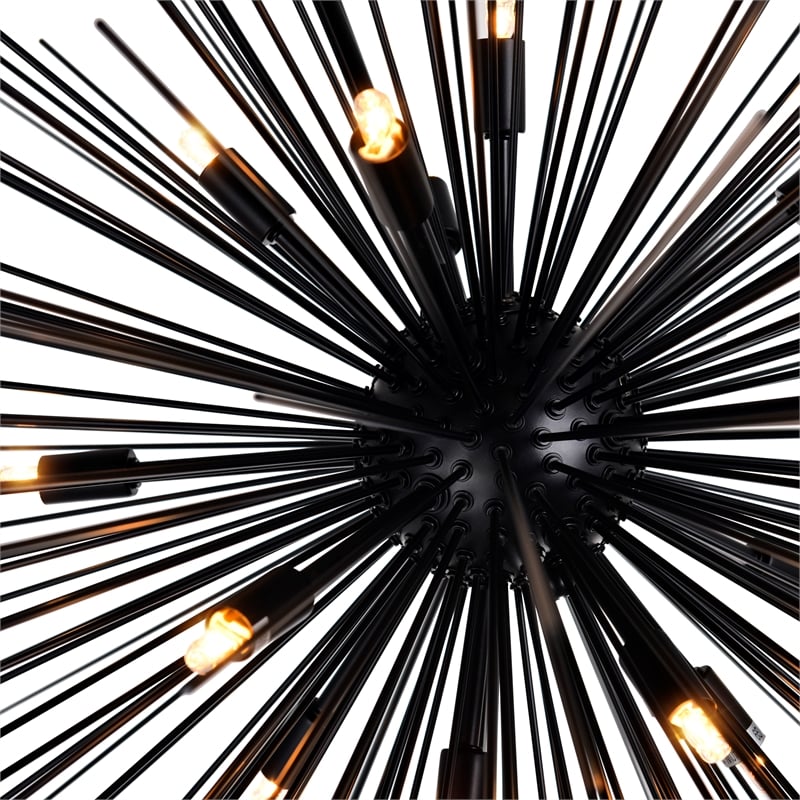 CWI Lighting Savannah 40 Light Modern Metal Chandelier in Black