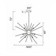 CWI Lighting Savannah 40 Light Modern Metal Chandelier in Black