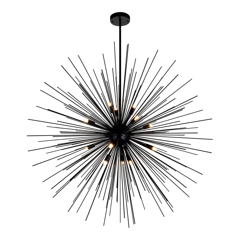 CWI Lighting Savannah 40 Light Modern Metal Chandelier in Black