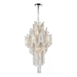 CWI Lighting Daisy 17 Light Transitional Metal Down Chandelier in Chrome