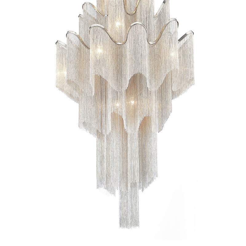 CWI Lighting Daisy 17 Light Transitional Metal Down Chandelier in Chrome