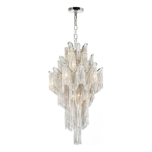 CWI Lighting Daisy 17 Light Transitional Metal Down Chandelier in Chrome