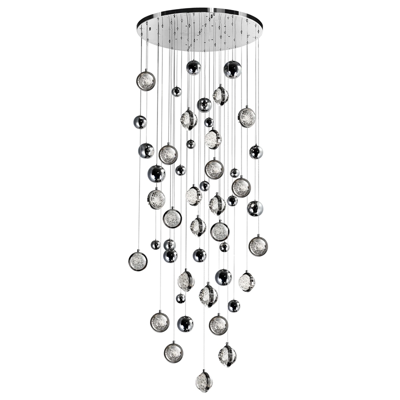 CWI Lighting Salvador 23 LED Light Crystal Chandelier in Polished Nickel