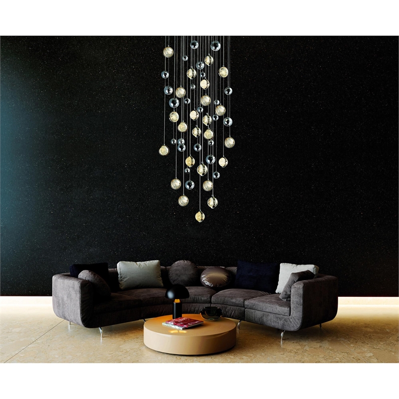 CWI Lighting Salvador 23 LED Light Crystal Chandelier in Polished Nickel