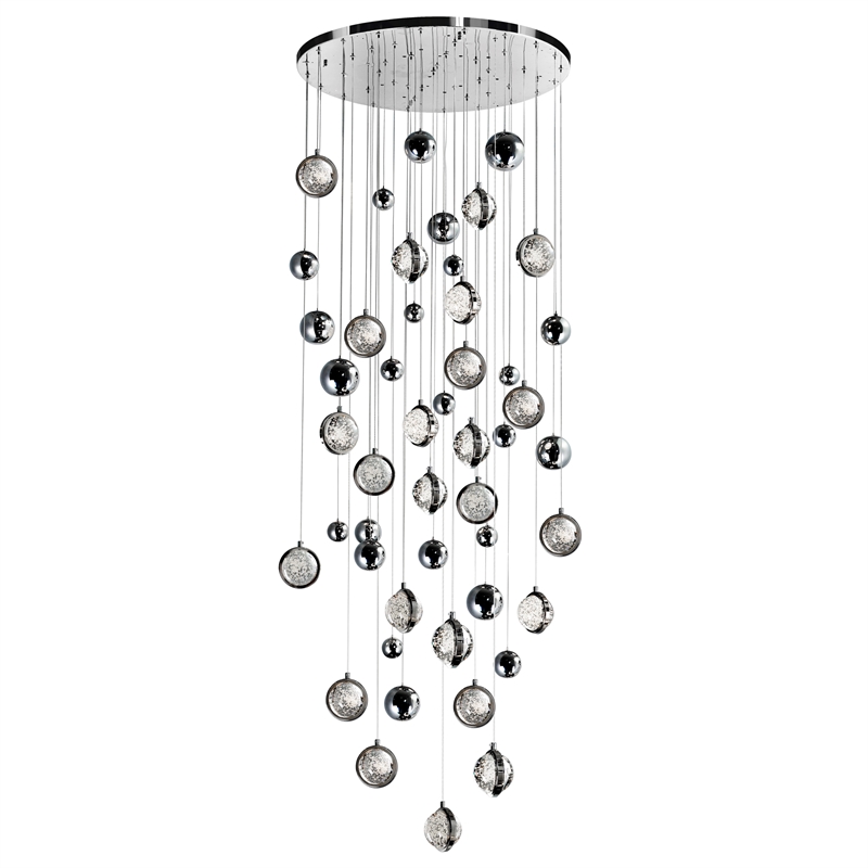 CWI Lighting Salvador 23 LED Light Crystal Chandelier in Polished Nickel