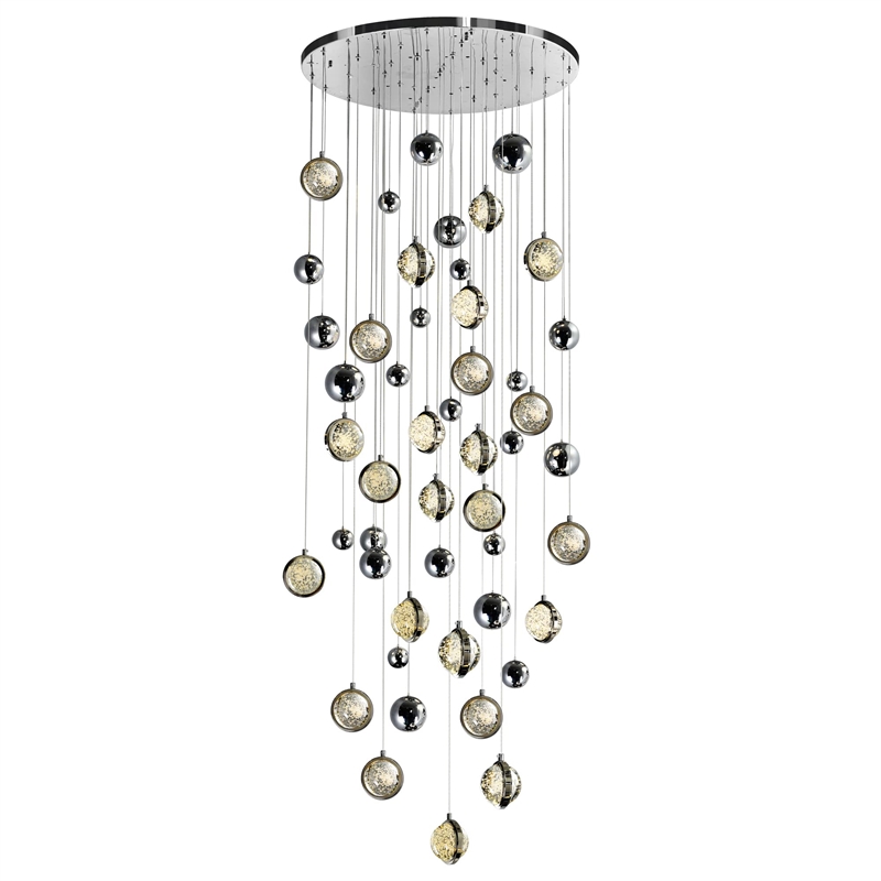 CWI Lighting Salvador 23 LED Light Crystal Chandelier in Polished Nickel