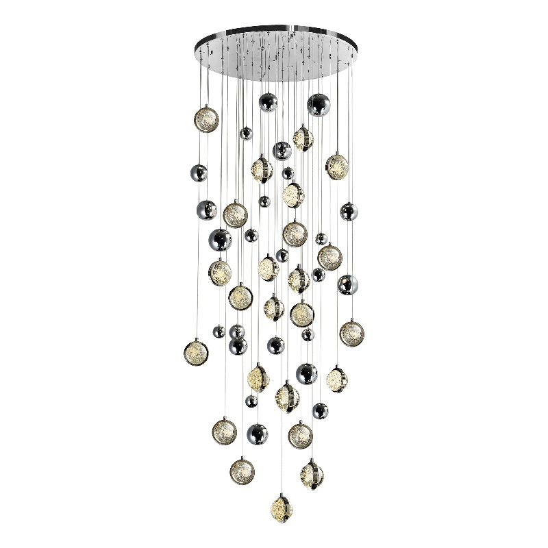 CWI Lighting Salvador 23 LED Light Crystal Chandelier in Polished Nickel