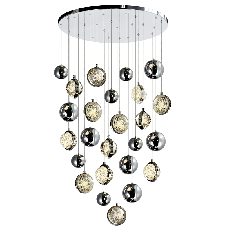 CWI Lighting Salvador 13 Light Crystal LED Integrated Chandelier in Nickel