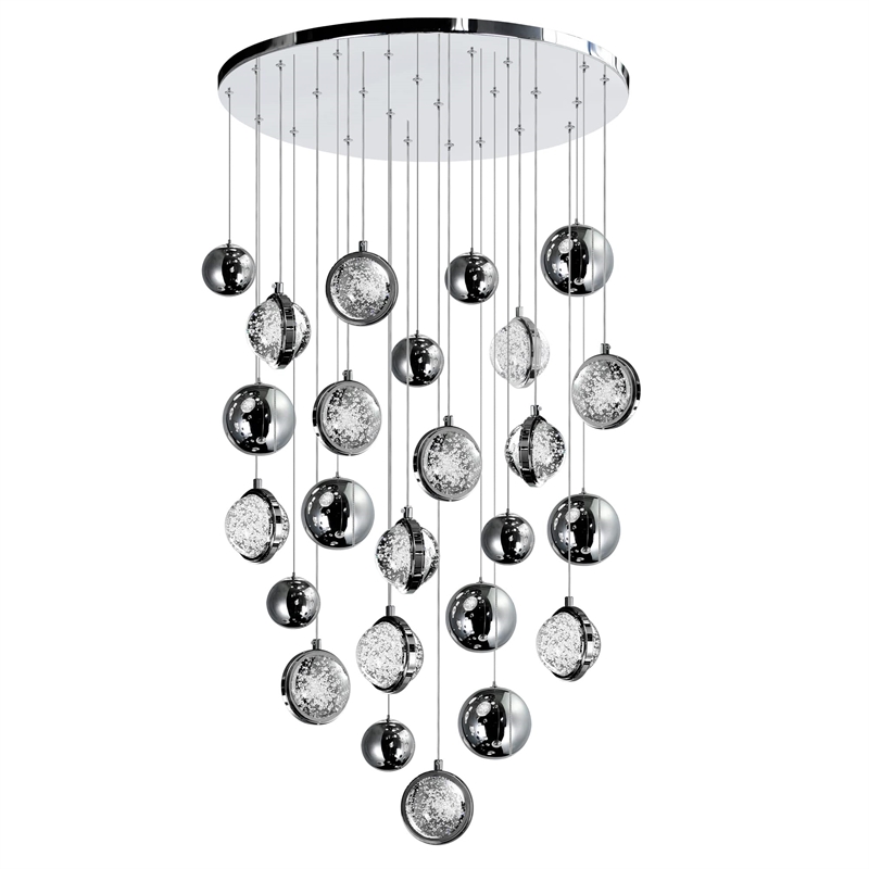 CWI Lighting Salvador 13 Light Crystal LED Integrated Chandelier in Nickel