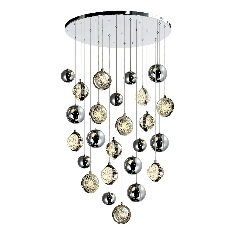 CWI Lighting Salvador 13 Light Crystal LED Integrated Chandelier in Nickel