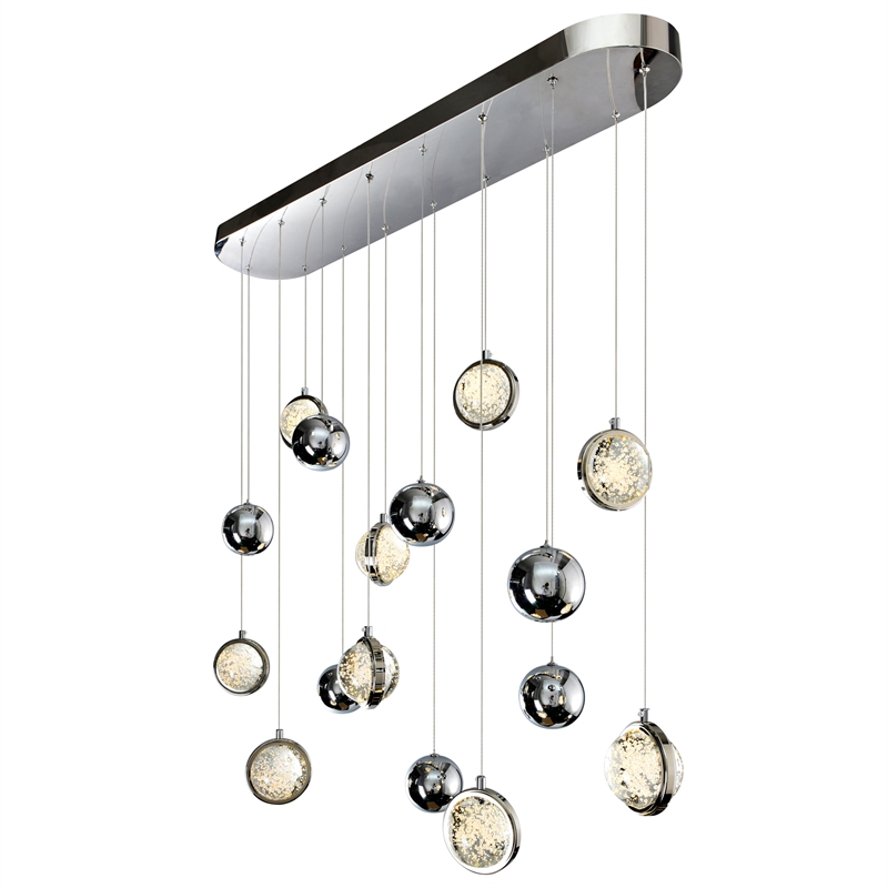 CWI Lighting Salvador 9 Light LED Integrated Metal Chandelier in Nickel