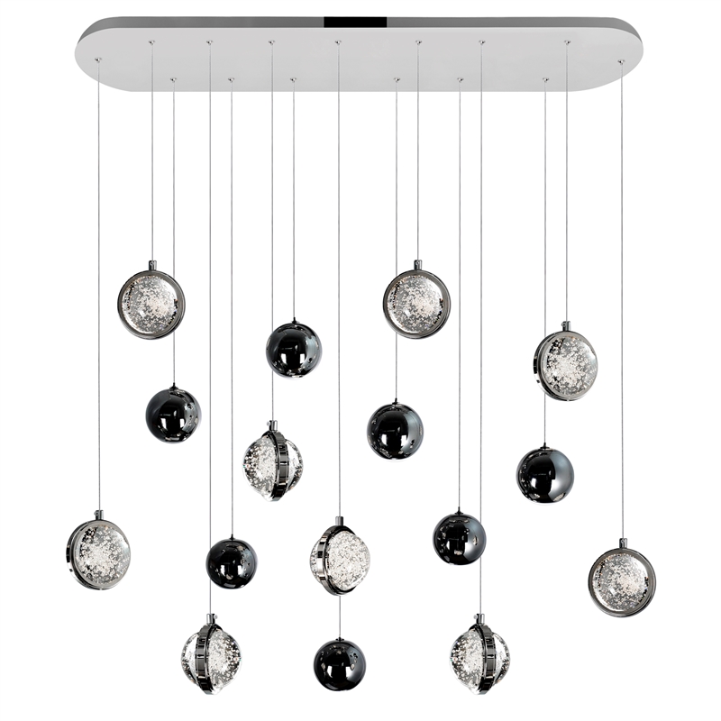CWI Lighting Salvador 9 Light LED Integrated Metal Chandelier in Nickel