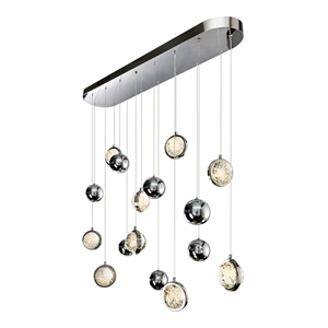 CWI Lighting Salvador 9 Light LED Integrated Metal Chandelier in Nickel