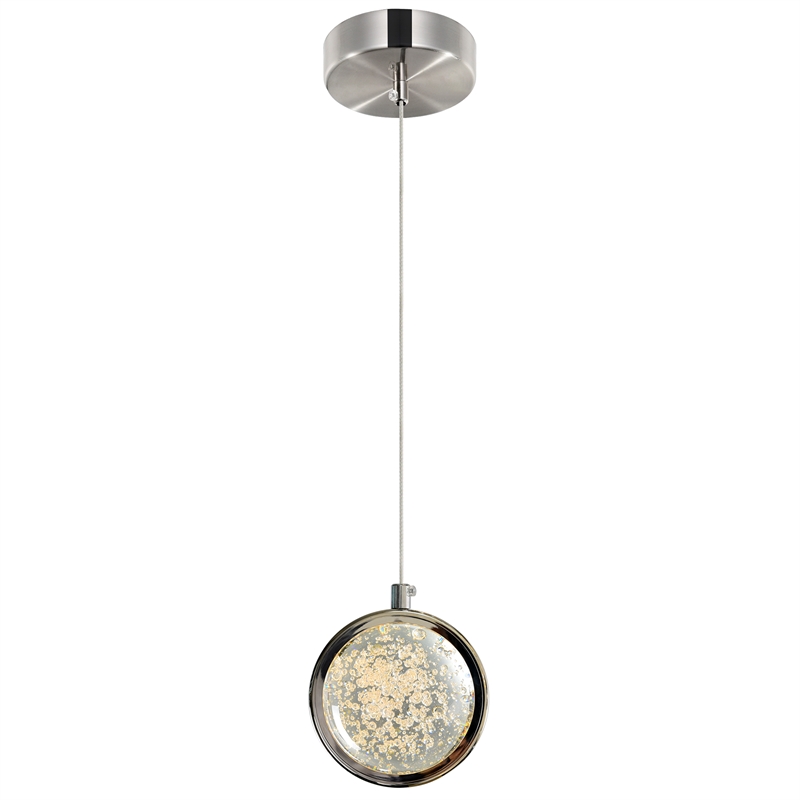 CWI Lighting Salvador LED Integrated Metal Pendant in Polished Nickel