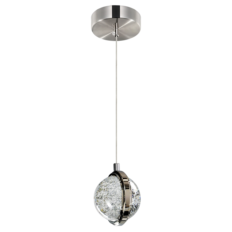 CWI Lighting Salvador LED Integrated Metal Pendant in Polished Nickel