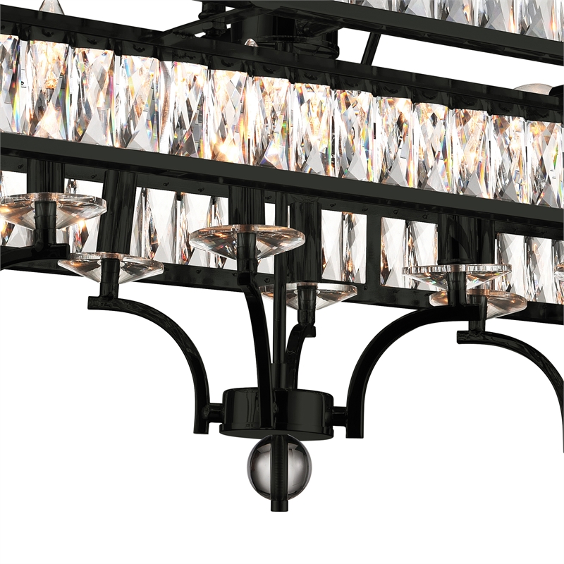 CWI Lighting Shalia 20 Light Metal Indoor Island Chandelier in Black