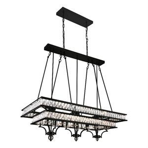 CWI Lighting Shalia 20 Light Metal Indoor Island Chandelier in Black