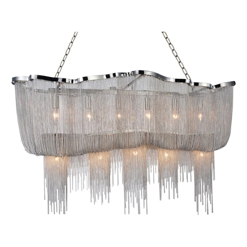 CWI Lighting Secca 13 Light Down Traditional Metal Chandelier in Chrome