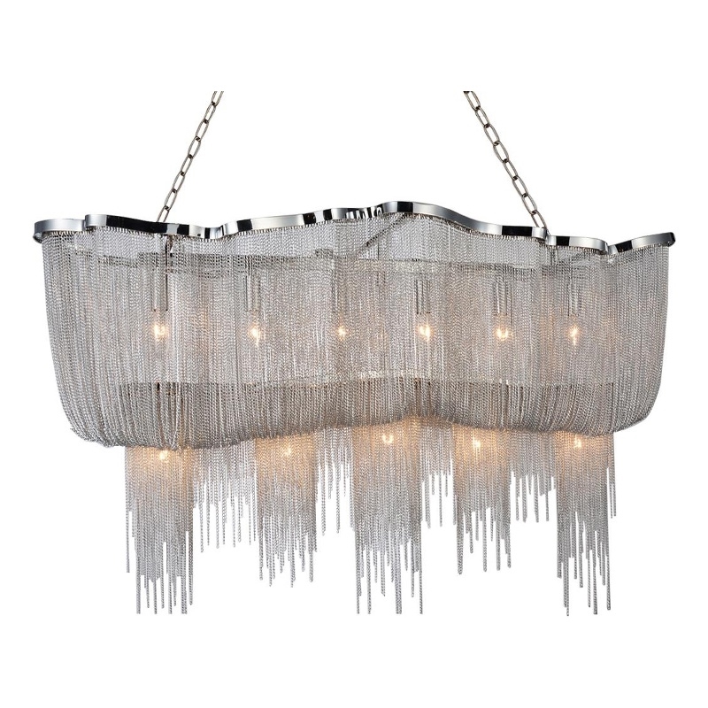 CWI Lighting Secca 13 Light Down Traditional Metal Chandelier in Chrome