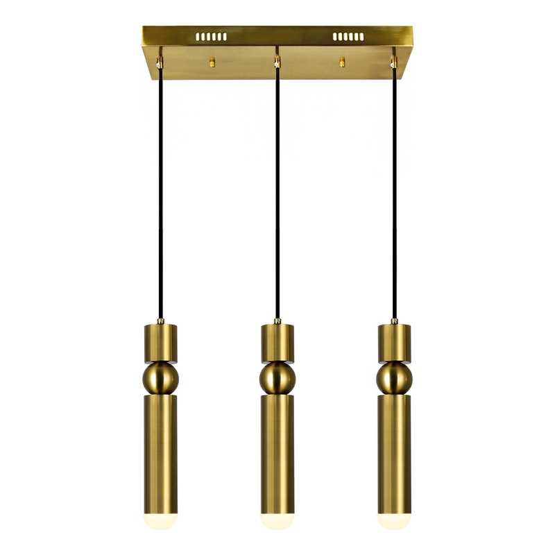 CWI Lighting Chime 3 LED Lights Metal Island Chandelier in Brass