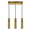 CWI Lighting Chime 3 LED Lights Metal Island Chandelier in Brass