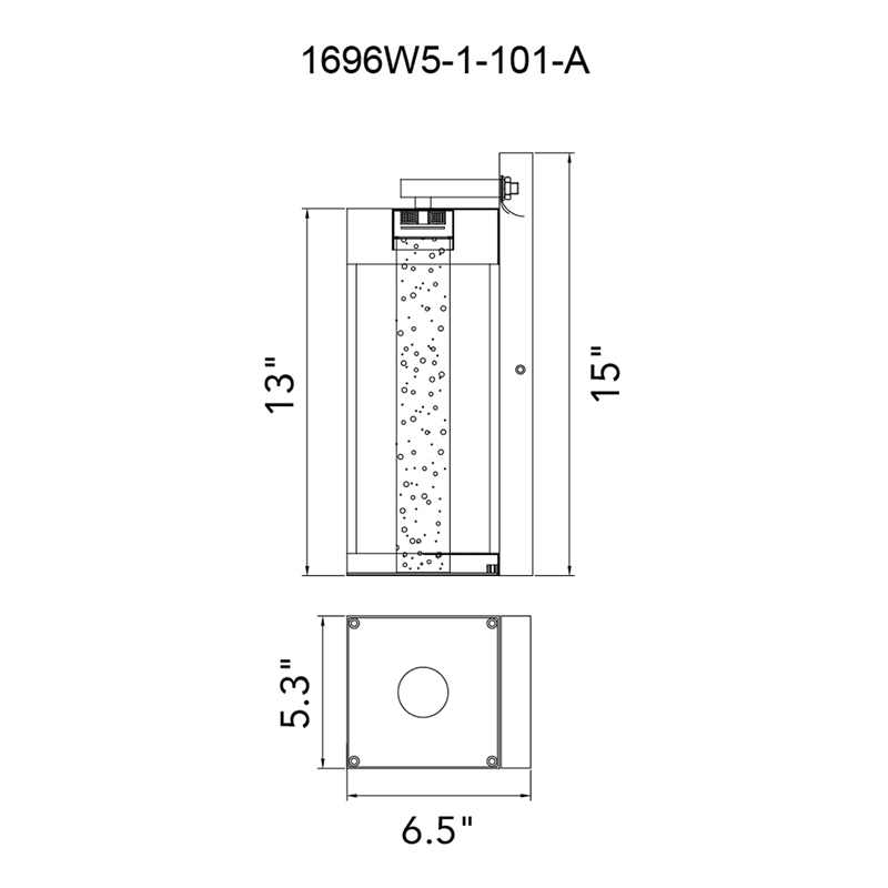 CWI Lighting Rochester LED Integrated Black Metal Outdoor Wall Light
