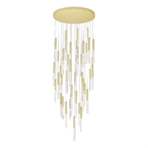 CWI Lighting Dragonswatch LED Integrated Metal Chandelier with Satin Gold Finish